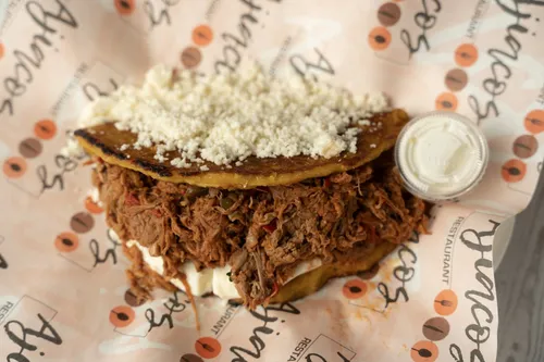 Cachapa Carne Mechada at Ajiacos Restaurant