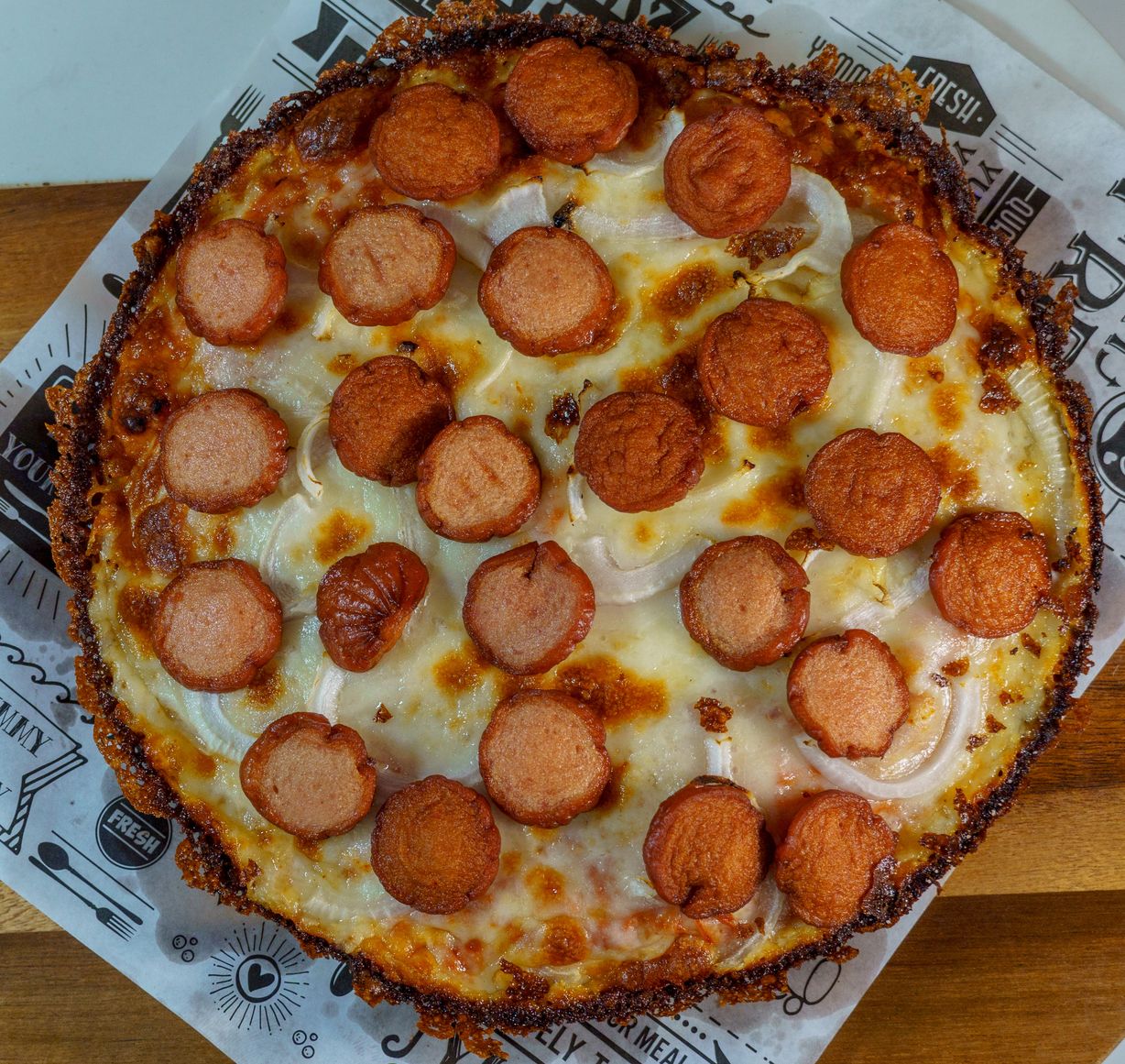 Pizza Salchicha at Rikat's Pizza in NAPLES, FL 34120 | YourMenu® Online Ordering