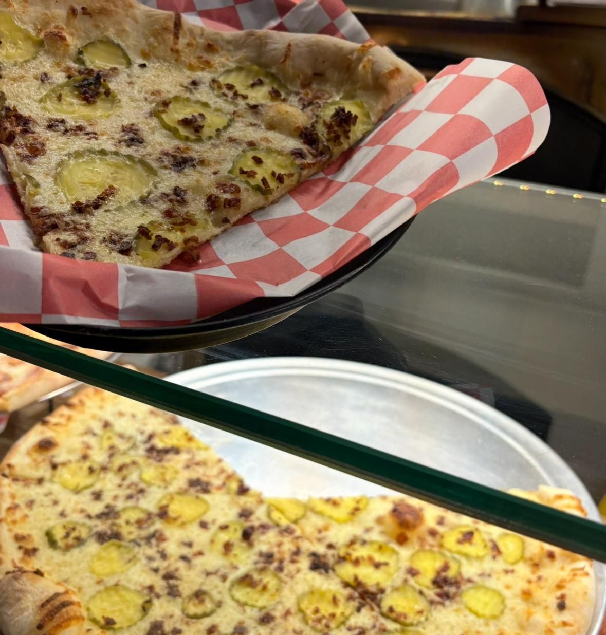 Pickle Bacon Ranch Pizza at A Slice of Home Pizzeria in Jamestown, NY 14701 | YourMenu® Online Ordering