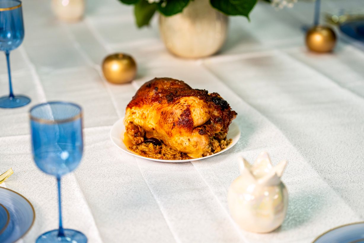 Whole Stuffed Rosh Hashanah Chicken at Yossef’s Holiday Menu in Owings Mills, MD 21117 | YourMenu® Online Ordering