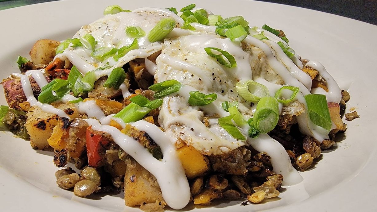 Butternut Squash hash & eggs at The Exchange in Colorado Springs, CO 80903 | YourMenu® Online Ordering