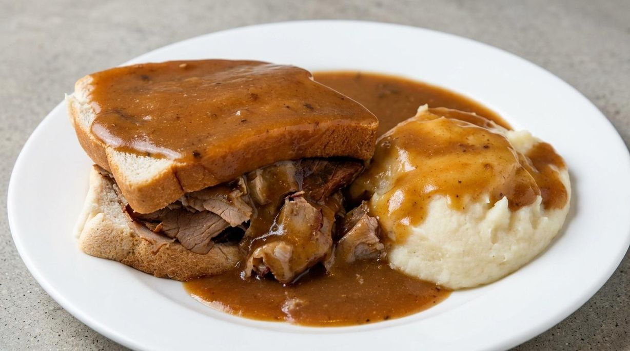 Hot Roast Beef W/ Gravy & Mashed Potatoes at Pizza Express in Glen Burnie, MD 21061 | YourMenu® Online Ordering