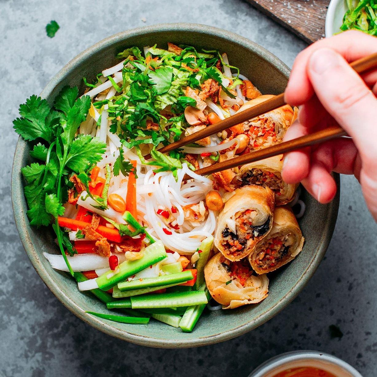 B5 Bun Cha Gia - Vermicelli Noodles with Fried Spring Rolls at Pho An Loi in FREDERICK, MD 21702 | YourMenu® Online Ordering