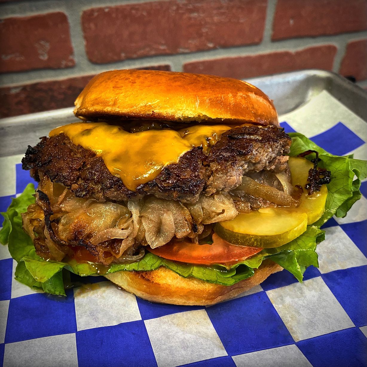 Oklahoma Fried Onion Burger at Frank's Burger Place in SILVER SPRING, MD 20902 | YourMenu® Online Ordering