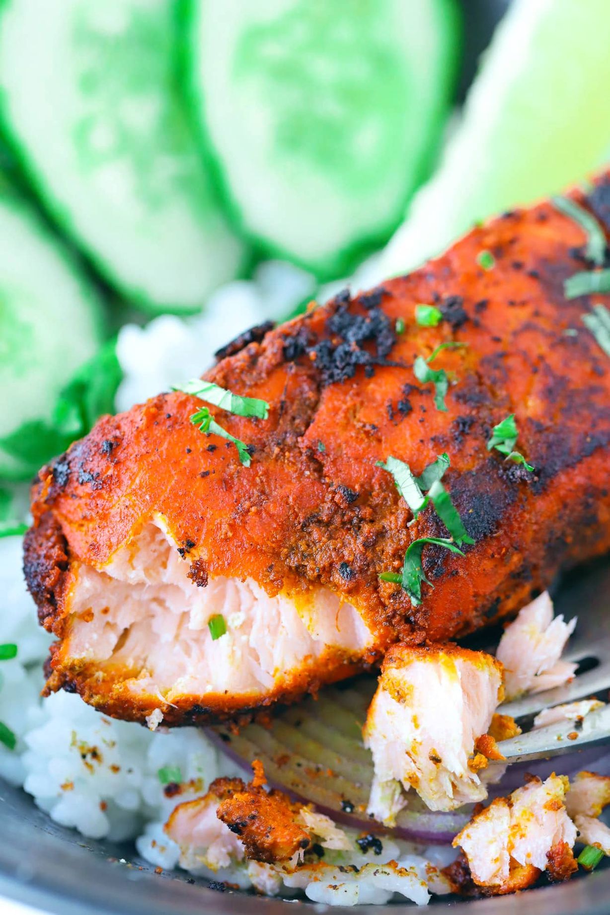 Tandoori Salmon at Olives Pizza & Grill Indian Cuisine in GAINESVILLE, VA 20155 | YourMenu® Online Ordering