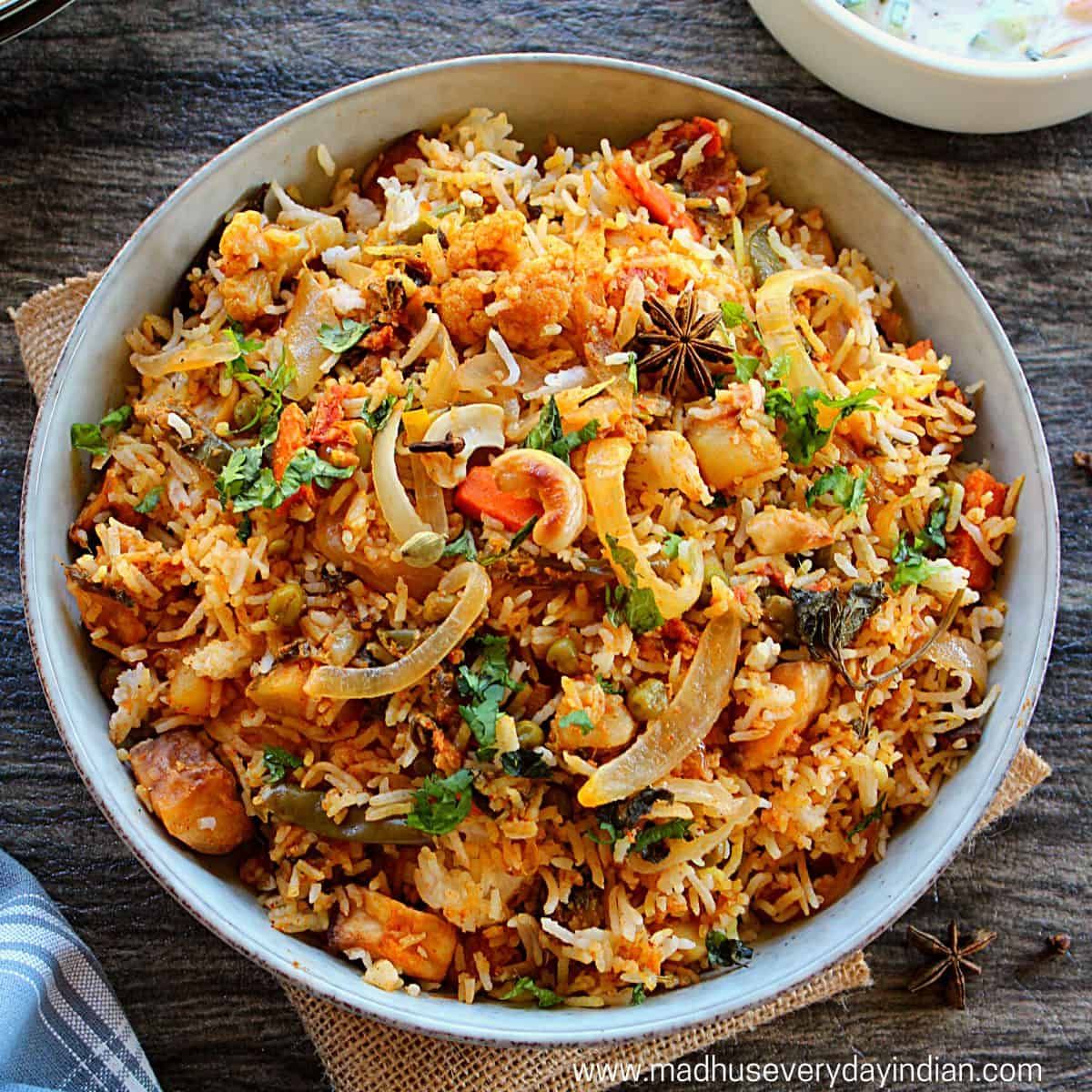 Vegetable Biryani at Zaiqa Restaurant and Grill in HANOVER, MD 210761433 | YourMenu® Online Ordering