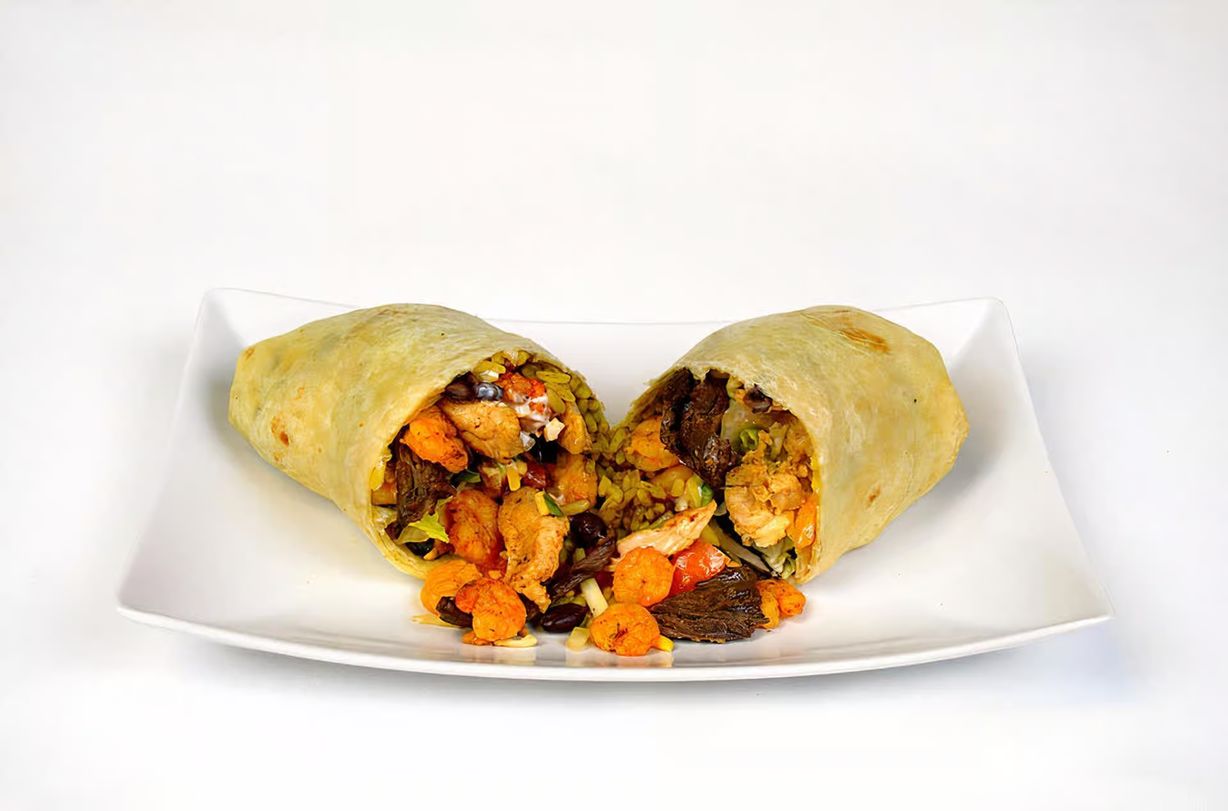 Burrito Mixto at Silvestre Chicken & Seafood in Bowie, MD 20720 | YourMenu® Online Ordering