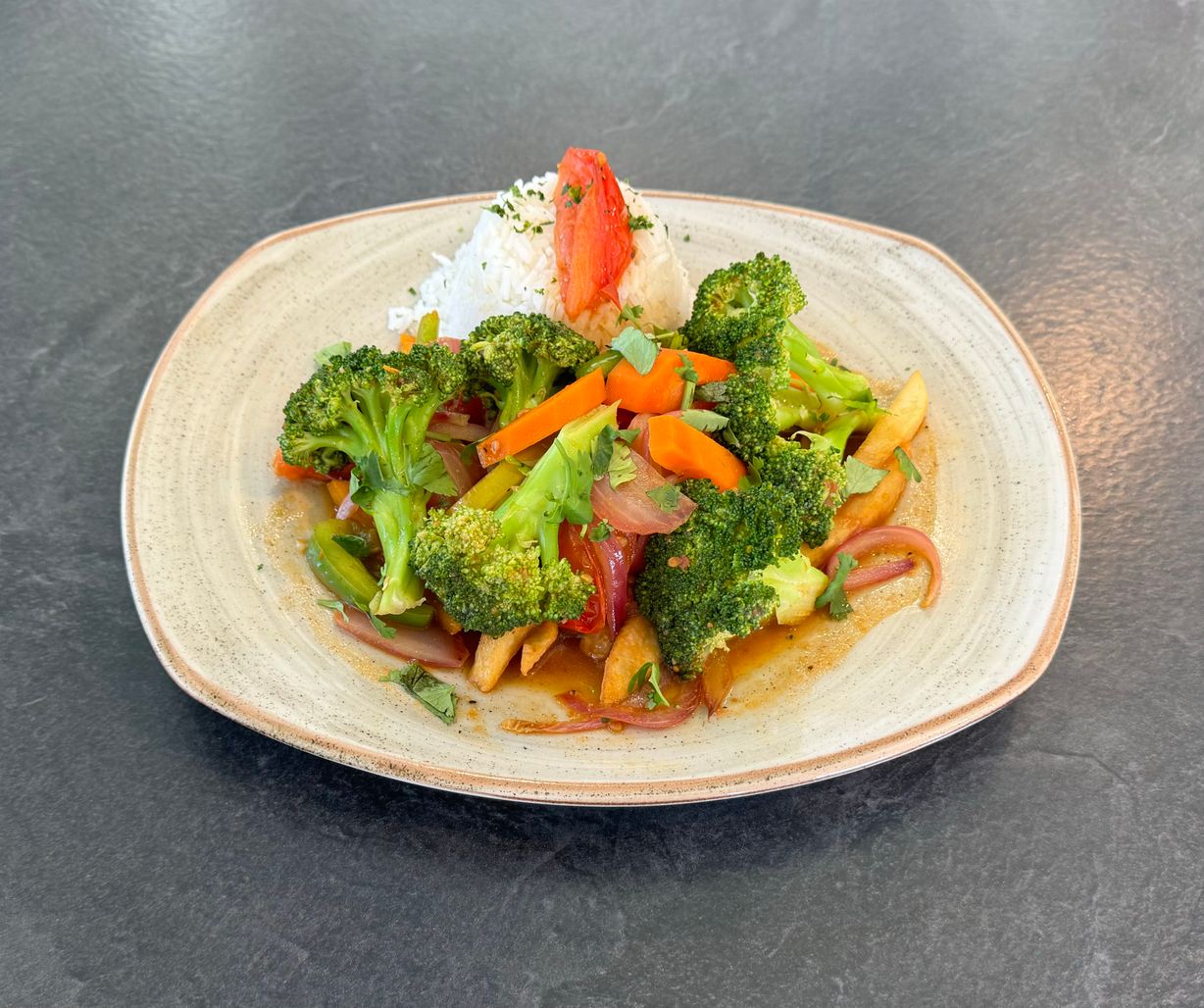 Veggie Saltado at La Brasita in Derwood, MD 20855 | YourMenu® Online Ordering