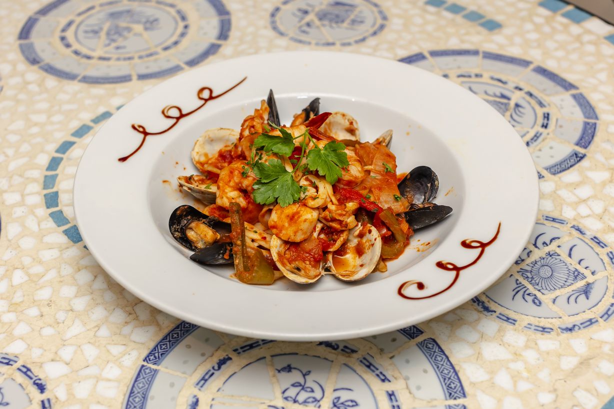 Fruta do Mar com Talharim at Tavira Restaurant in Chevy Chase, MD 20815 | YourMenu® Online Ordering