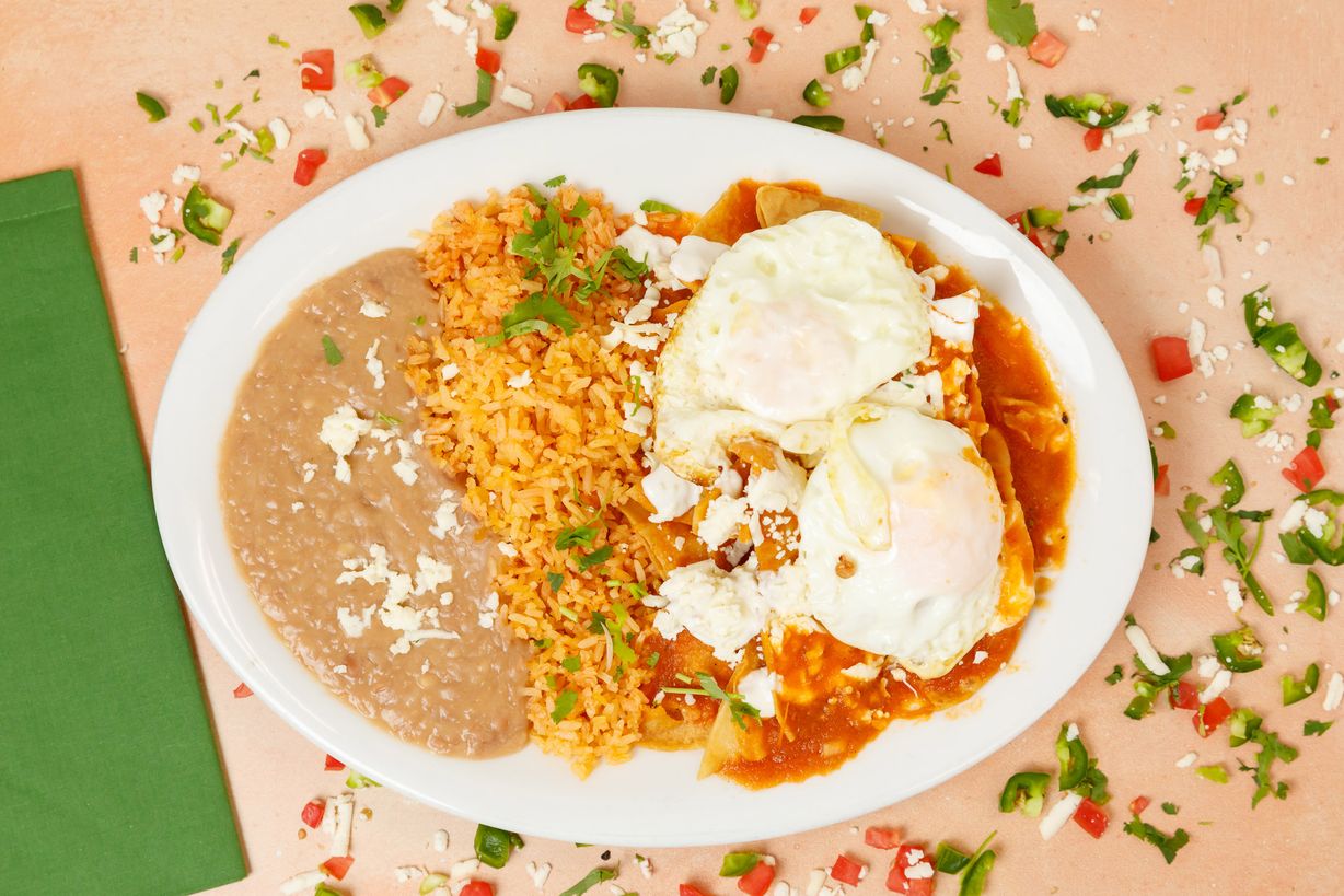 Chilaquiles Rojos o Verdes  at La Union Mexican Bakery in Coral Springs, FL 33067 | YourMenu® Online Ordering