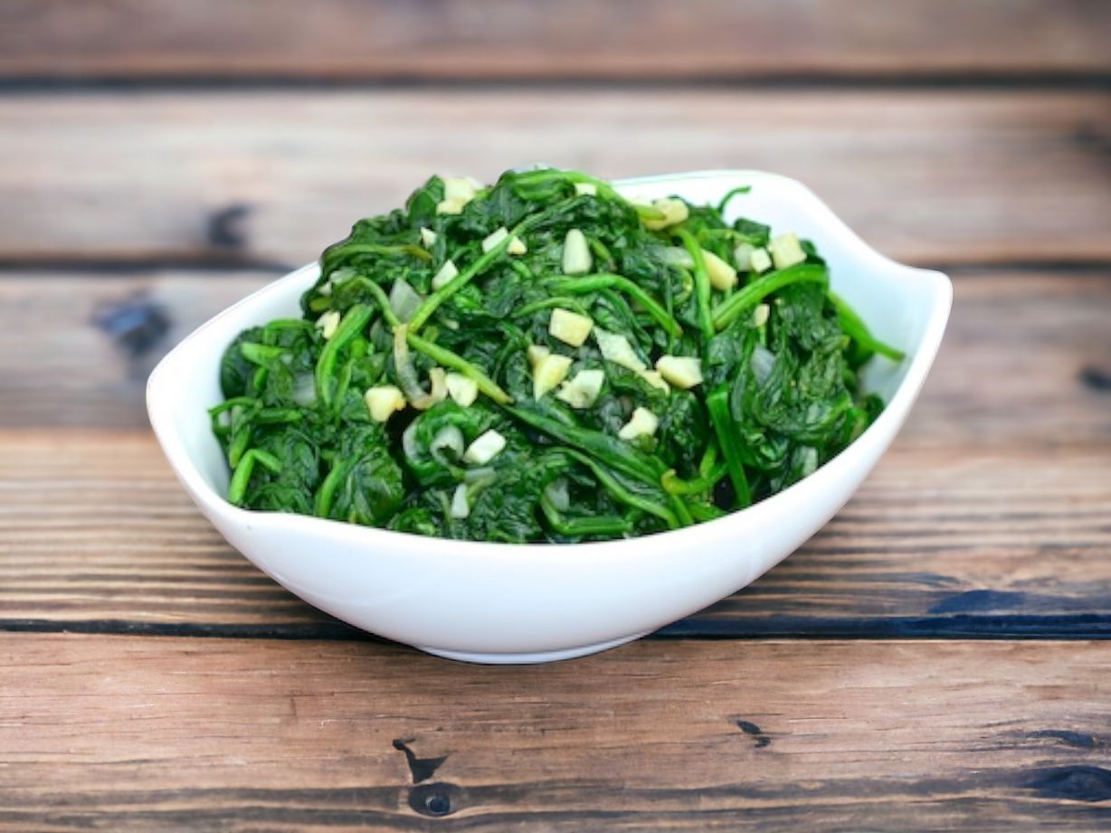 Sauteed Spinach at Blowin' Smoke BBQ @ Prime Time Butcher in WOODBURY, NY 11797 | YourMenu® Online Ordering