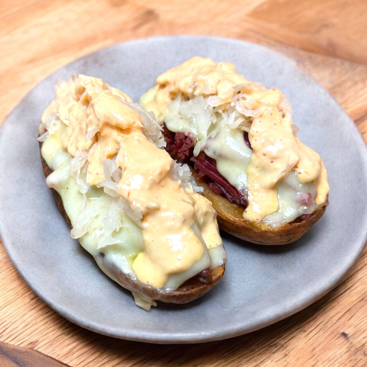 Ruben Spud at Blowin' Smoke BBQ @ Prime Time Butcher in WOODBURY, NY 11797 | YourMenu® Online Ordering