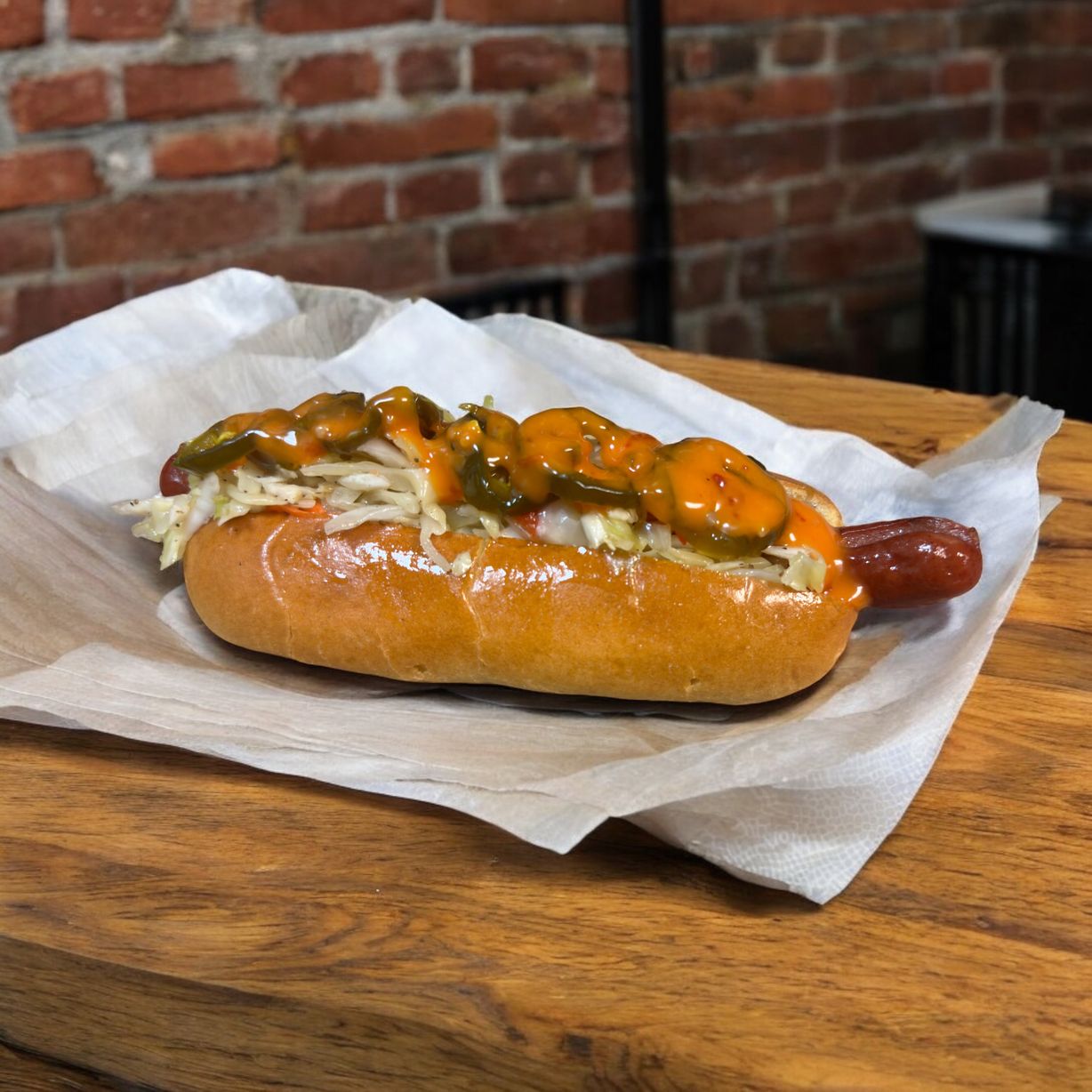 Brooklyn Sweet Fire Hot Dog at Blowin' Smoke BBQ @ Prime Time Butcher in WOODBURY, NY 11797 | YourMenu® Online Ordering