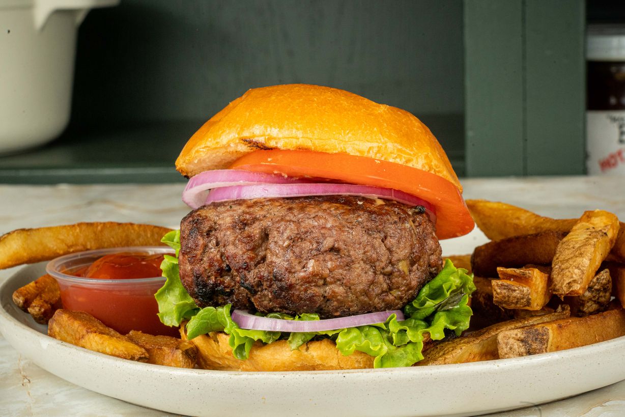 Cast-Iron USDA Prime Bliss Burger at Blowin' Smoke BBQ @ Prime Time Butcher in WOODBURY, NY 11797 | YourMenu® Online Ordering