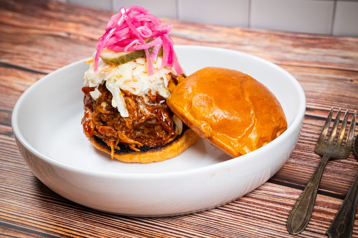 Pulled Chicken Sandwich at Blowin' Smoke BBQ @ Prime Time Butcher in WOODBURY, NY 11797 | YourMenu® Online Ordering