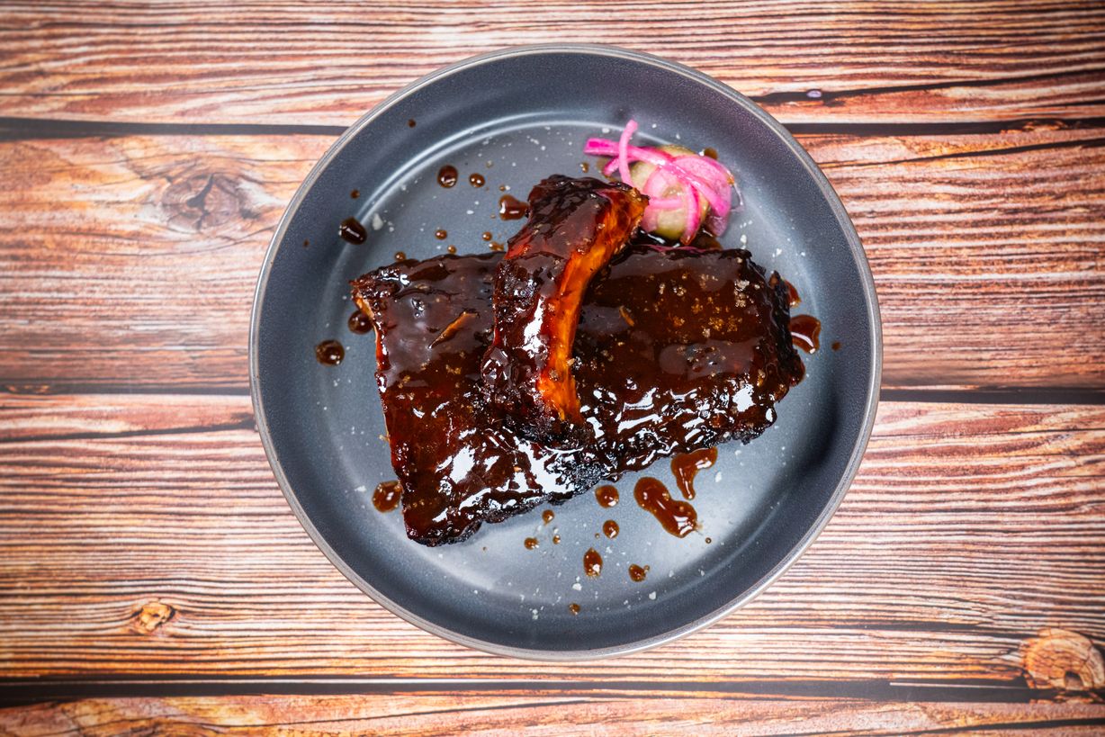 1/2 Rack Baby Back Ribs Platter at Blowin' Smoke BBQ @ Prime Time Butcher in WOODBURY, NY 11797 | YourMenu® Online Ordering