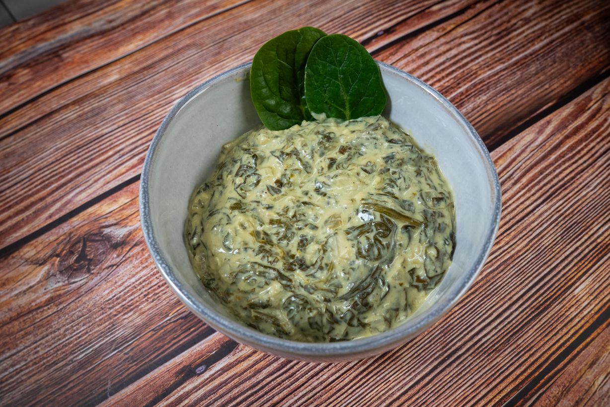 Creamed Spinach at Blowin' Smoke BBQ @ Prime Time Butcher in WOODBURY, NY 11797 | YourMenu® Online Ordering