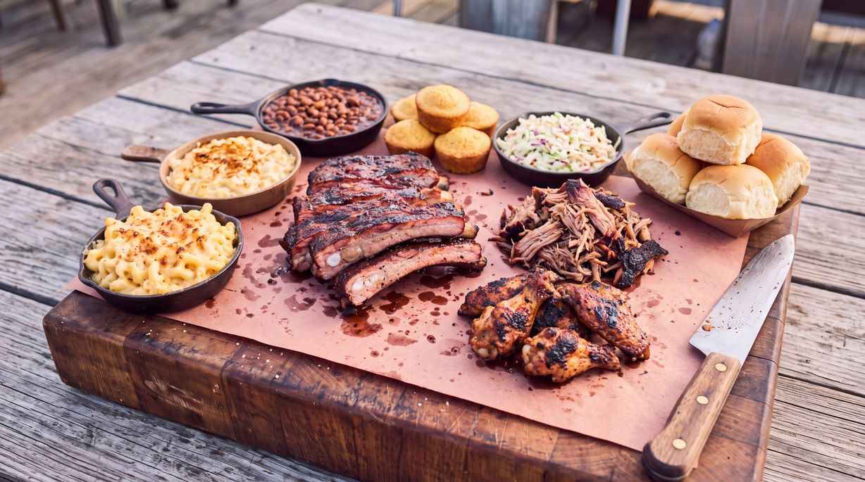Football Kickoff Feast - Serves 4-6 | Save Over $15 at Blowin' Smoke BBQ @ Prime Time Butcher in WOODBURY, NY 11797 | YourMenu® Online Ordering
