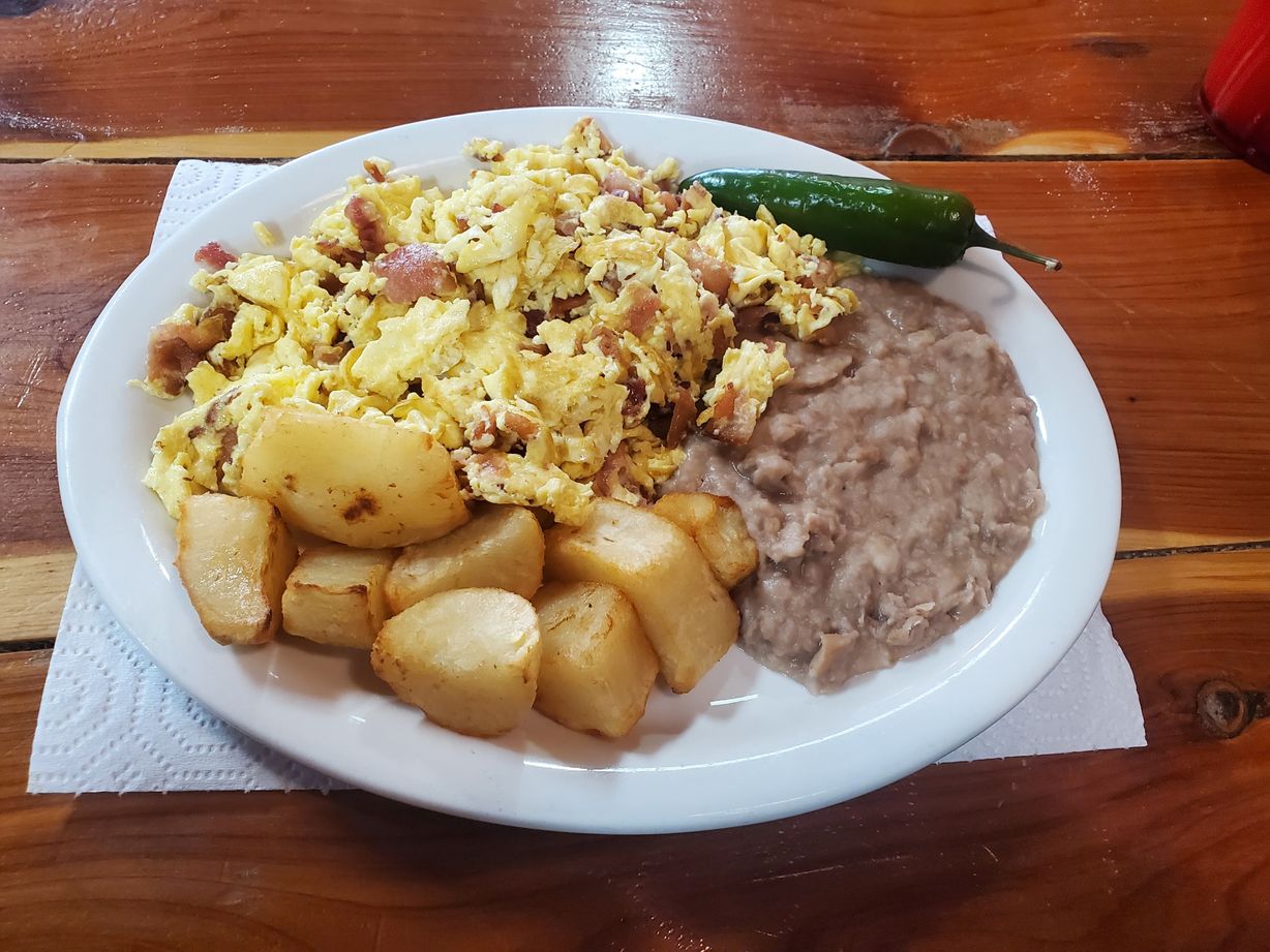 Huevos a la Mexicana-Mexican S. Eggs Plato at La Fruta Feliz in Austin, TX 78723 | YourMenu® Online Ordering