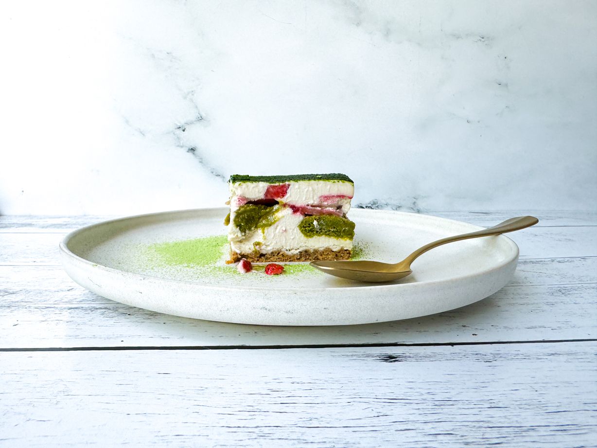 Matcha strawberry tiramisu (V-GF) at Gratefuel Cafe in Fort Lauderdale, FL 33308 | YourMenu® Online Ordering