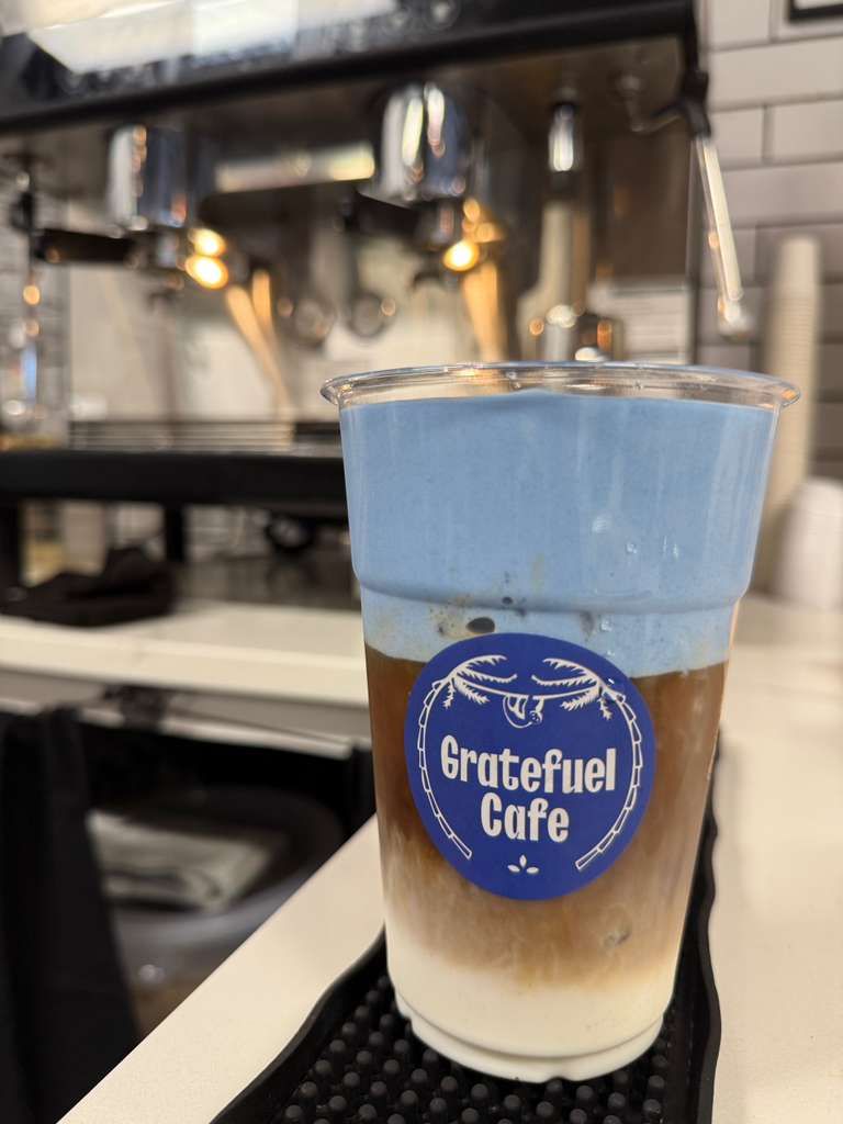 Blue Cold Foam Vanilla Latte at Gratefuel Cafe in Fort Lauderdale, FL 33308 | YourMenu® Online Ordering