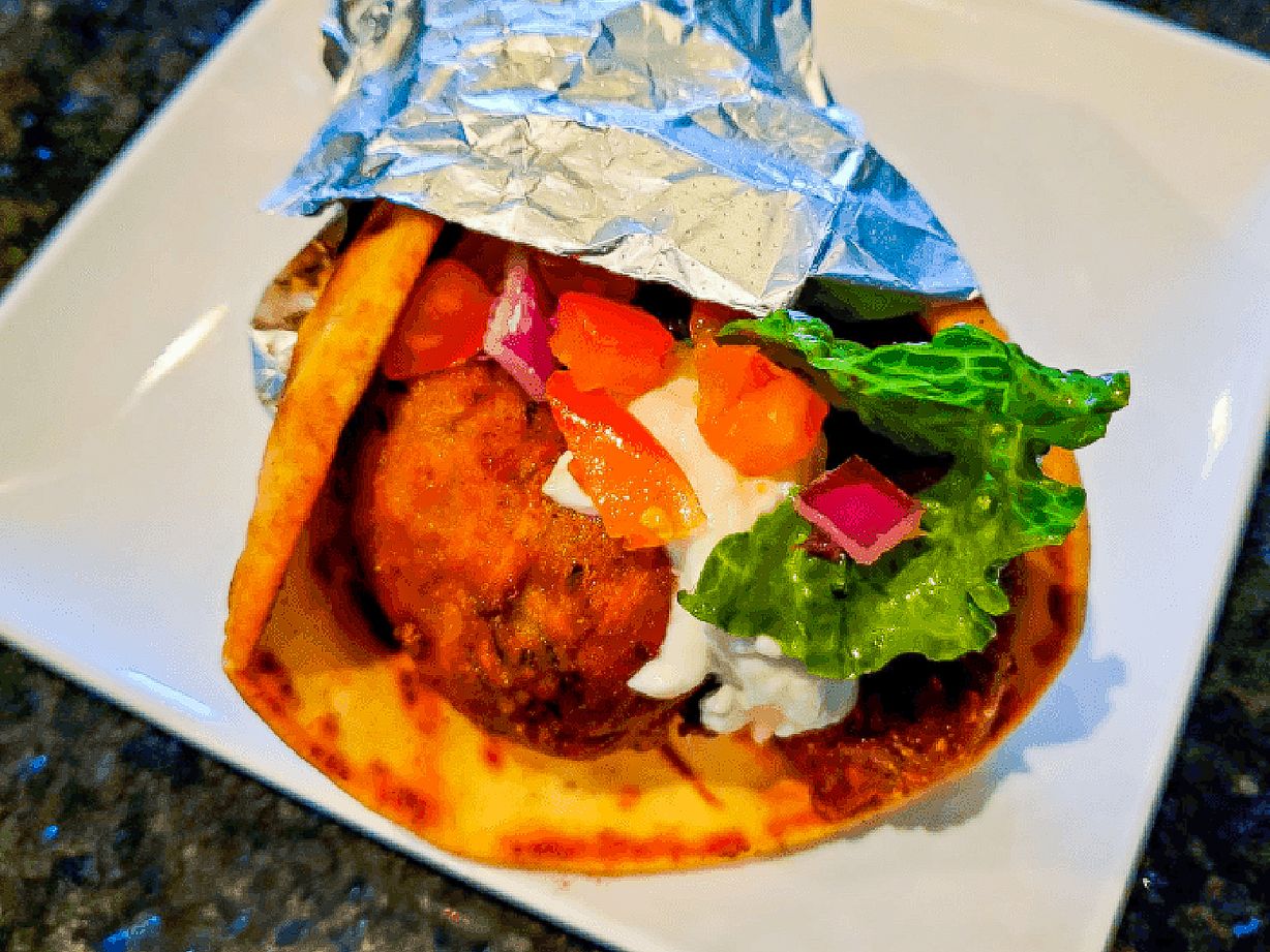Zucchini Fritter Gyro at Keratsini Greek Kitchen in Annapolis, MD 21401 | YourMenu® Online Ordering
