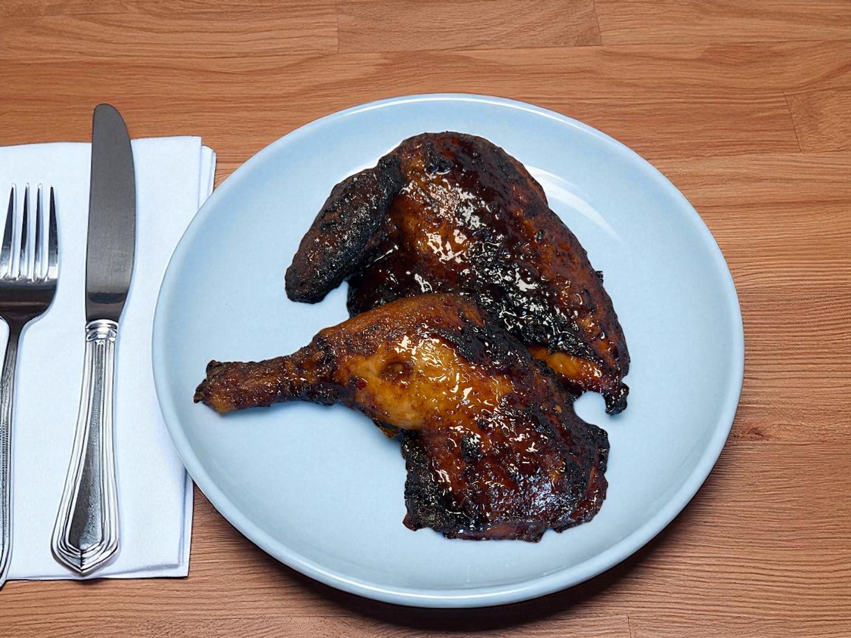 1/2 Tray - Smoked Crispy 1/2 Chickens at Blowin' Smoke BBQ @ Prime Time Butcher | Catering in WOODBURY, NY 117971212 | YourMenu® Online Ordering