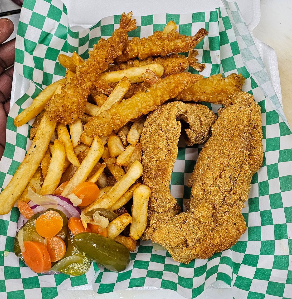 FISH AND SHRIMP PLATTER (2pc fish 6pc of shrimp) at BIG BOIS CHICKEN N WAFFLES in Mesquite, TX 75150 | YourMenu® Online Ordering