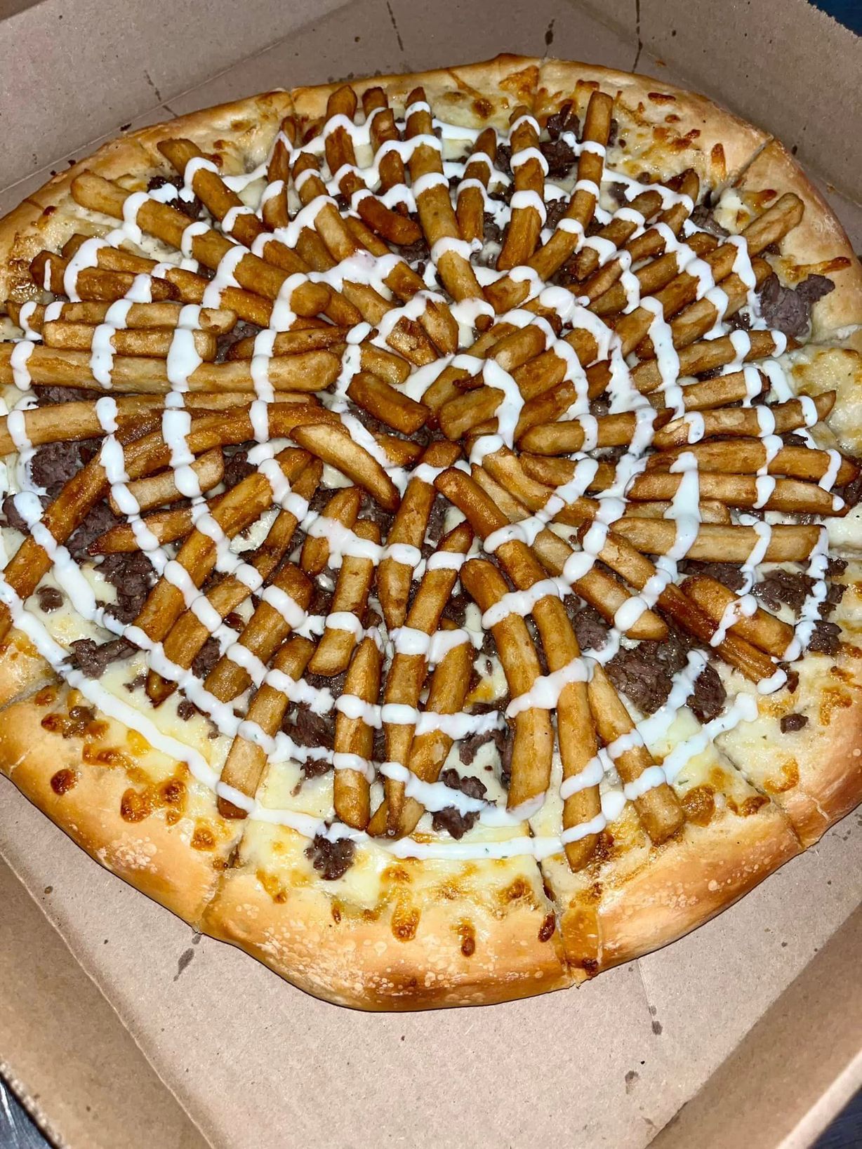 Steak And Fry Pizza at Clyde's Saloon in Cadogan, PA 16212 | YourMenu® Online Ordering