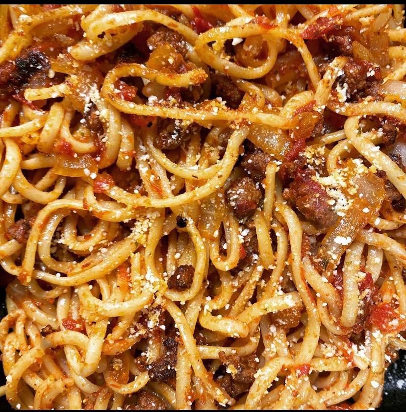 Ground Beef Spaghetti at Bon Bagay Restaurant in Miami, FL 33161 | YourMenu® Online Ordering