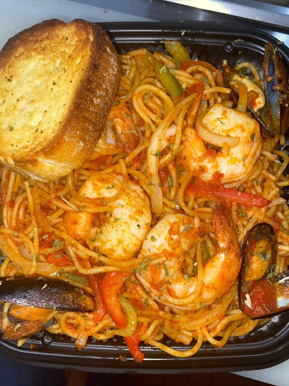 Seafood Spaghetti w/ Shrimp © at Bon Bagay Restaurant in Miami, FL 33161 | YourMenu® Online Ordering