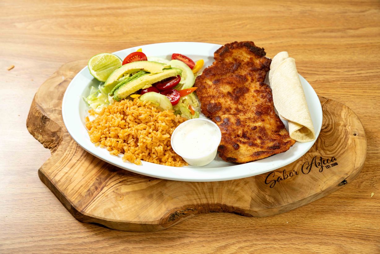 Pechuga platter de Pollo at Sabor Azteca Restaurant in Gaithersburg, MD 20877 | YourMenu® Online Ordering