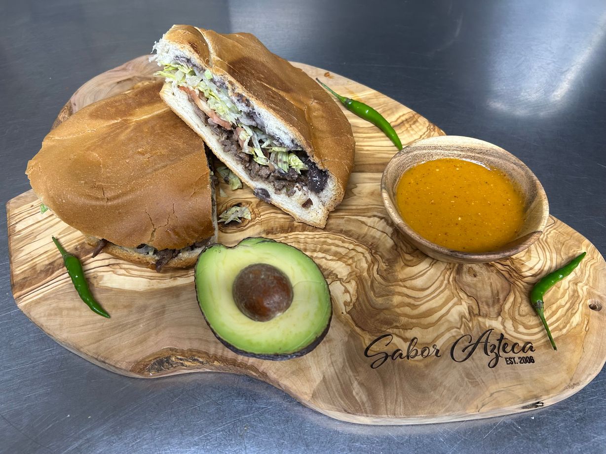 Torta de Asada at Sabor Azteca Restaurant in Gaithersburg, MD 20877 | YourMenu® Online Ordering