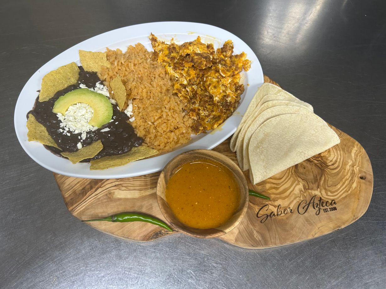 Desayuno Chorizo con Huevo at Sabor Azteca Restaurant in Gaithersburg, MD 20877 | YourMenu® Online Ordering