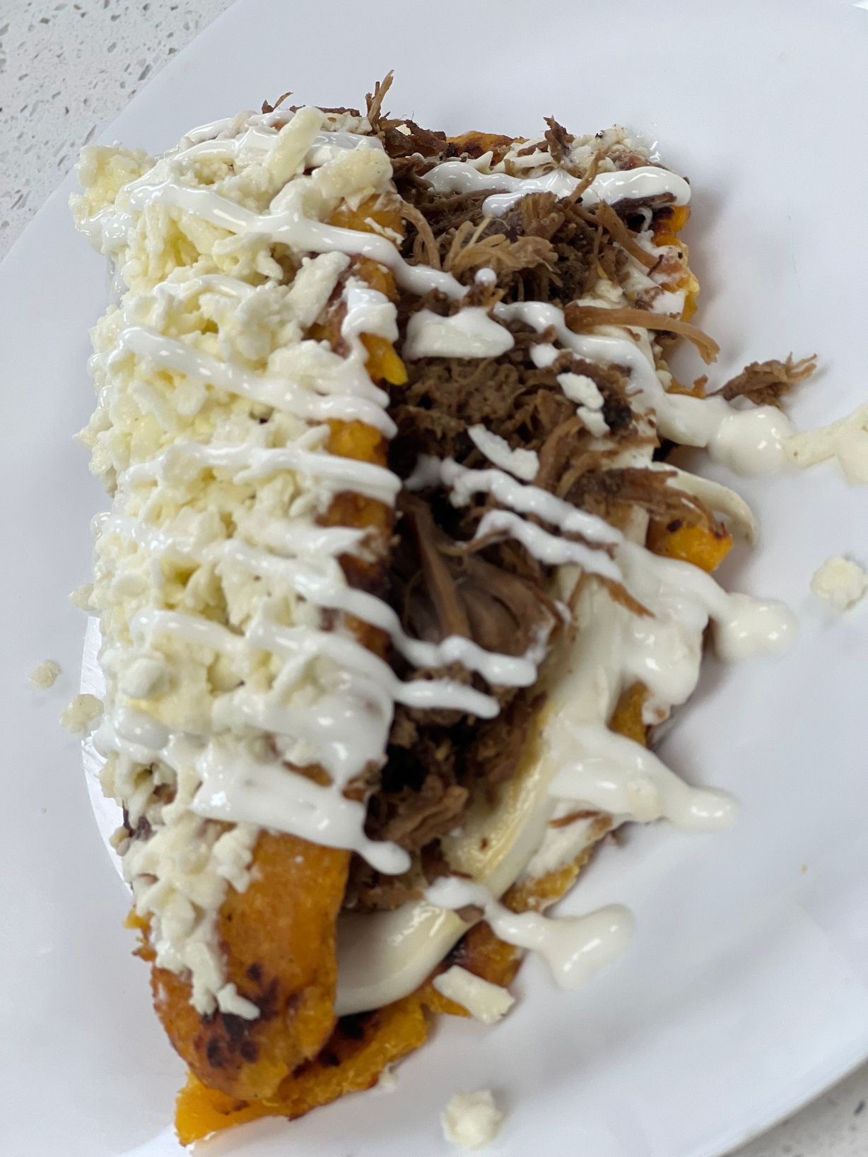 Cachapa Venezolana con Proteina Y Queso at Atipicos Food in Riviera Beach, FL 33404 | YourMenu® Online Ordering