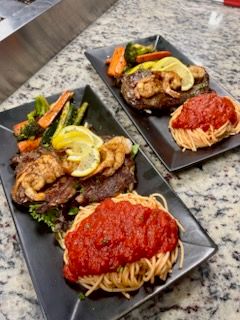 Rib Eye Steak 16 & Shrimp at Little Italy Italian Bistro in Hot Springs, AR 71913 | YourMenu® Online Ordering