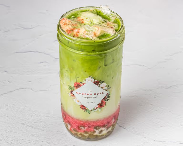 Strawberry Matcha Boba at The Modern Rose (Delray) in Delray Beach, FL 33483 | YourMenu® Online Ordering