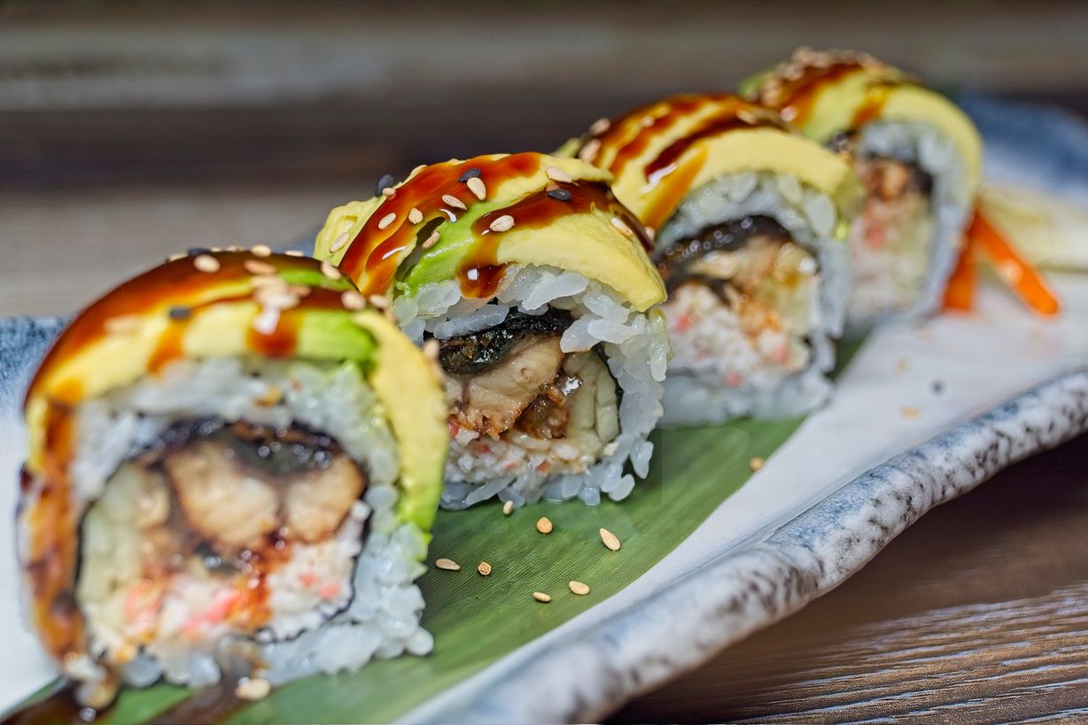 Caterpillar Roll at Hibachi & Pho (Atl Sushi Pho) in Mulberry , GA 30019 | YourMenu® Online Ordering