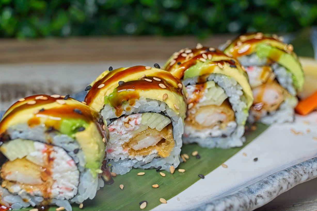 Shrimp Carerpillar Roll at Hibachi & Pho (Atl Sushi Pho) in Mulberry , GA 30019 | YourMenu® Online Ordering