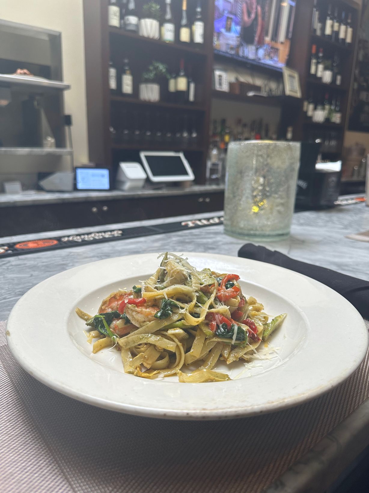 Pesto Fettuccine at Persimmon Restaurant in CHEVY CHASE, MD 20815 | YourMenu® Online Ordering