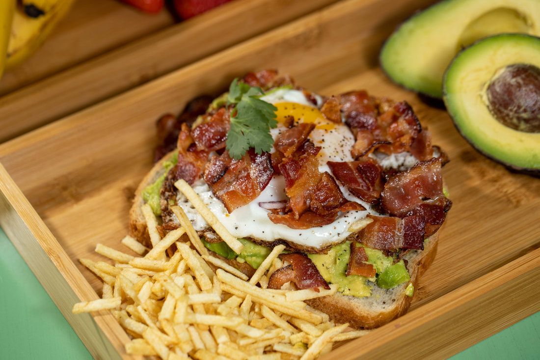 Avocado Toast Whith Bacon at The Groves Coffee House in Davie, FL 33314-4537 | YourMenu® Online Ordering