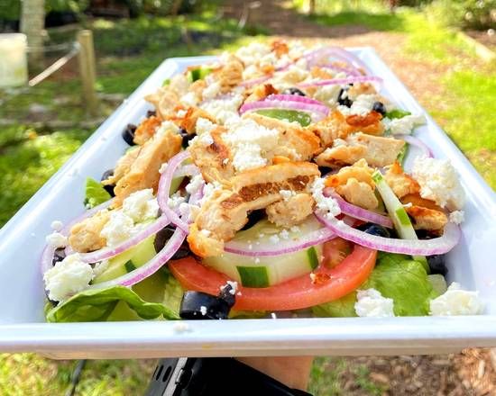Greek Salad With Chicken And Avocado at The Groves Coffee House in Davie, FL 33314-4537 | YourMenu® Online Ordering