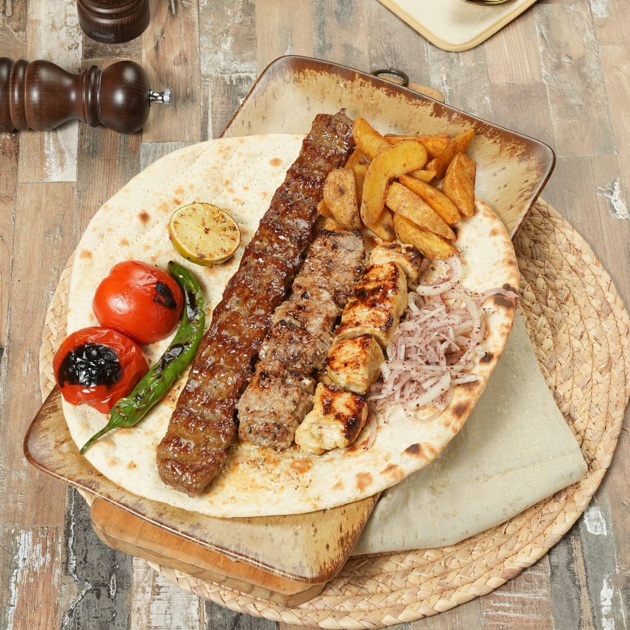 07. Boneless Chicken, Lamb Kabob or Beef (Koobideh) at Famous Kabobs - Gaithersburg in Gaithersburg, MD 20879 | YourMenu® Online Ordering