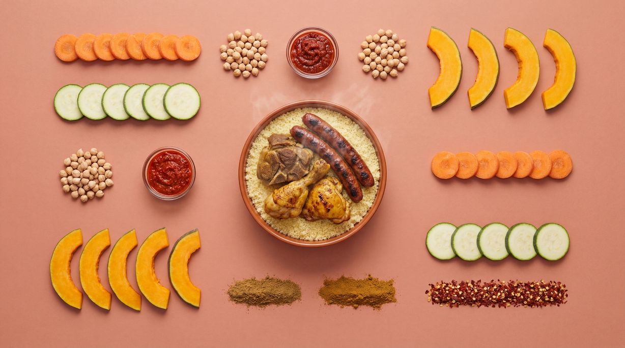 COUSCOUS TO GO (1PERS) - Pick Up On 04/24/26 Between 6pm And 6:30pm at OUI Bistrot in Miami, FL 33137 | YourMenu® Online Ordering