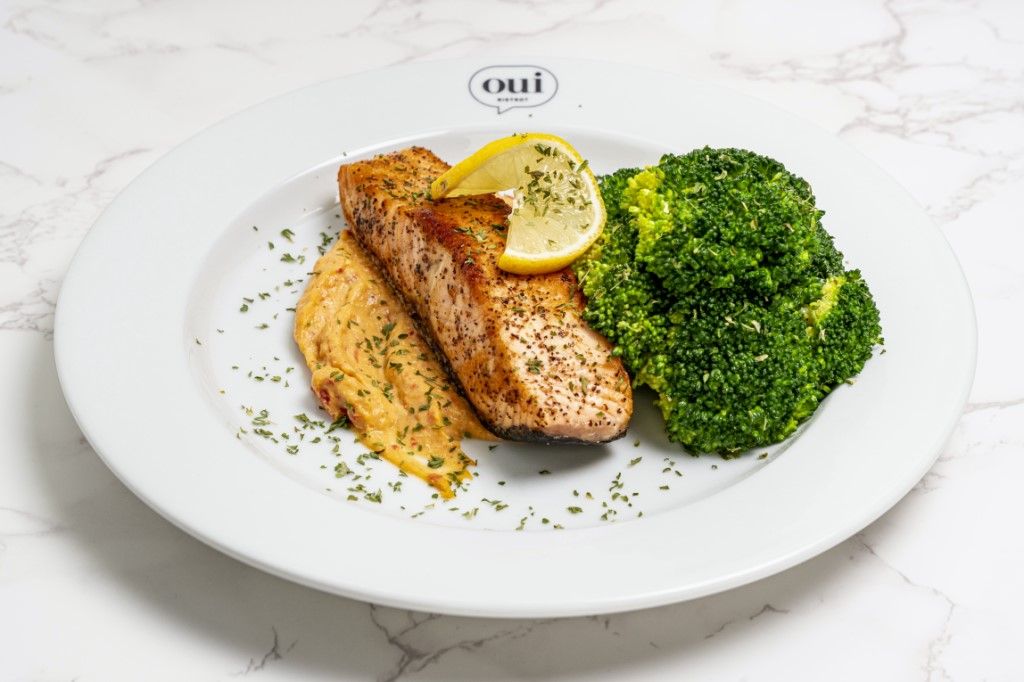 Seared Salmon (with Broccoli) at OUI BISTROT in Miami, FL 33137 | YourMenu® Online Ordering