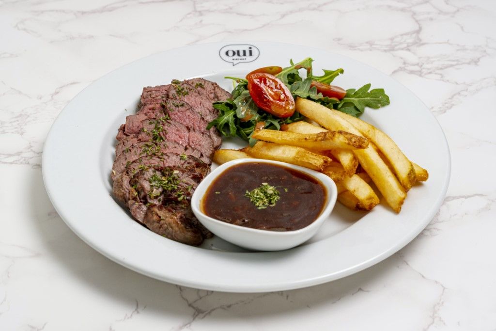 Skirt Steak 8oz (with French Fries) at OUI BISTROT in Miami, FL 33137 | YourMenu® Online Ordering