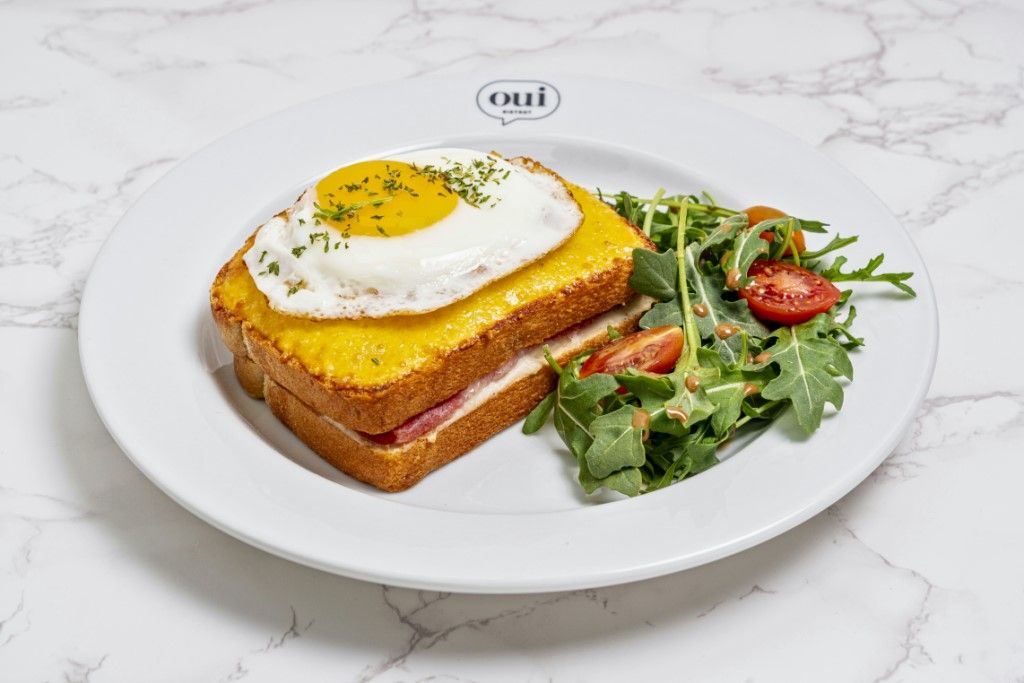 OUI Madame (with Aragula Salad) at OUI BISTROT in Miami, FL 33137 | YourMenu® Online Ordering
