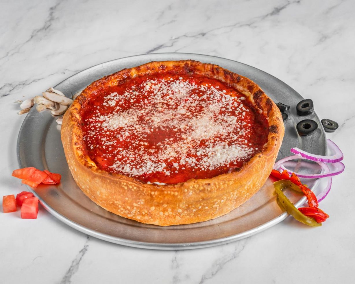 Veggie Deep Dish Pizza at Deeplicius Pizza in Coral Gables, FL 33134 | YourMenu® Online Ordering