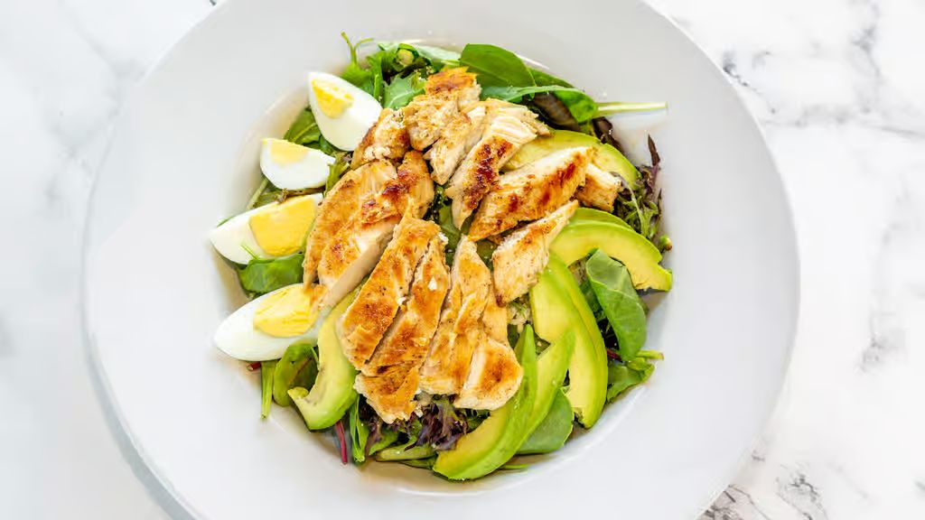 -Chicken & Avocado Cobb Salad(GF) at Tazza Cafe in Washington, DC 20037 | YourMenu® Online Ordering