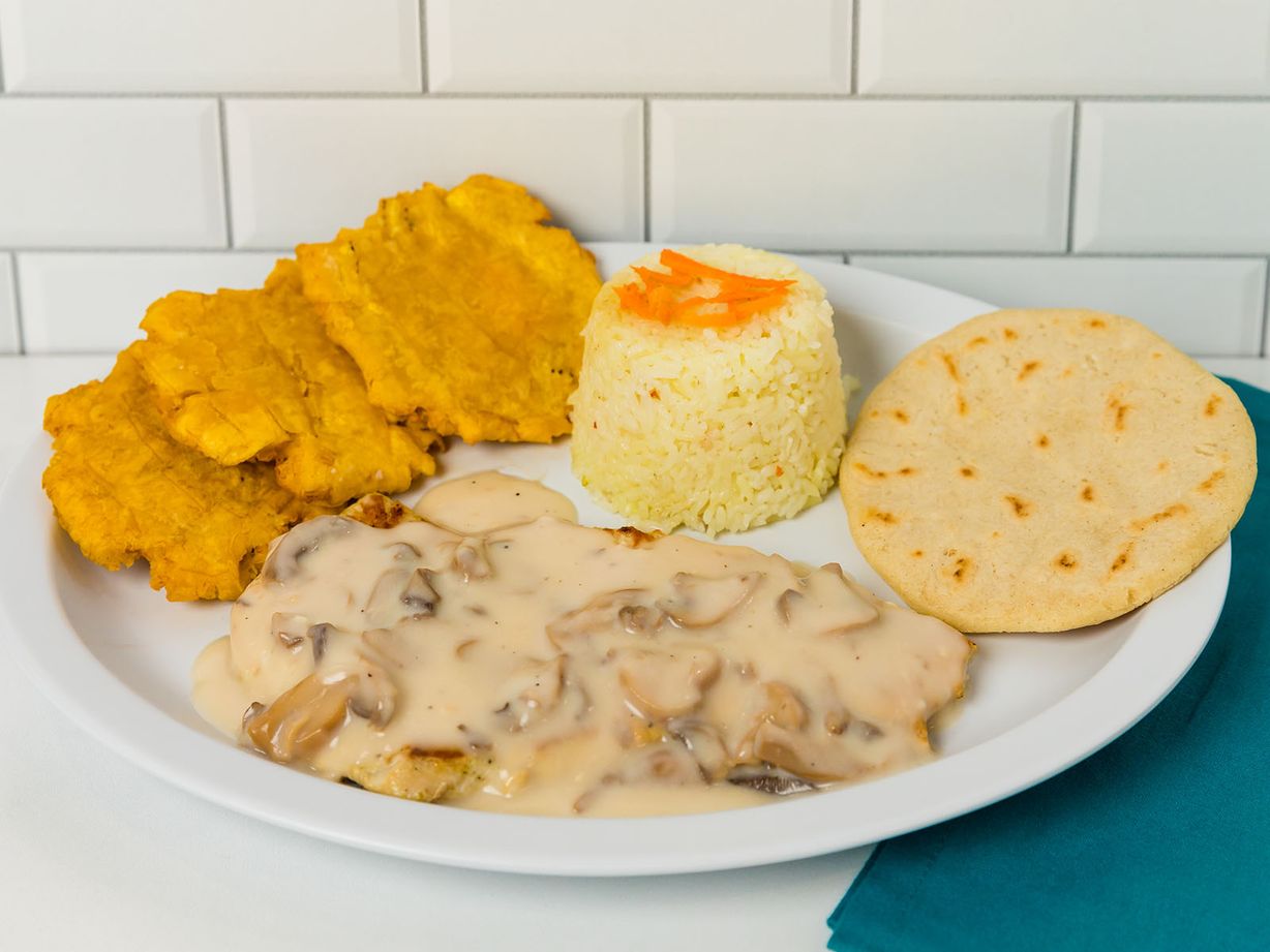 PECHUGA CON CREMA DE CHAMPIÑONES at Delicias La Cabaña in HIALEAH, FL 33012 | YourMenu® Online Ordering